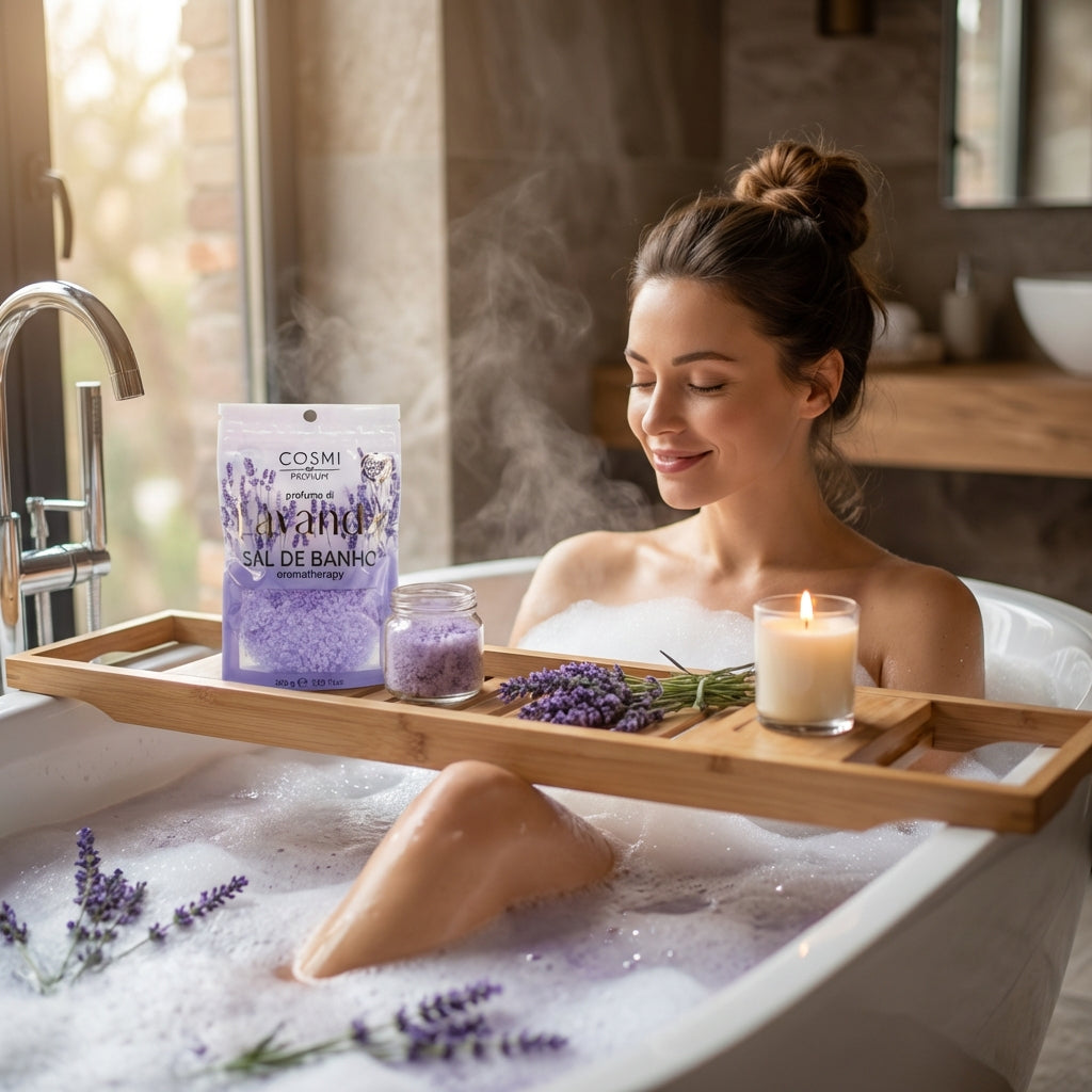 Sales de baño de aromaterapia de lavanda 200 g – Home Spa